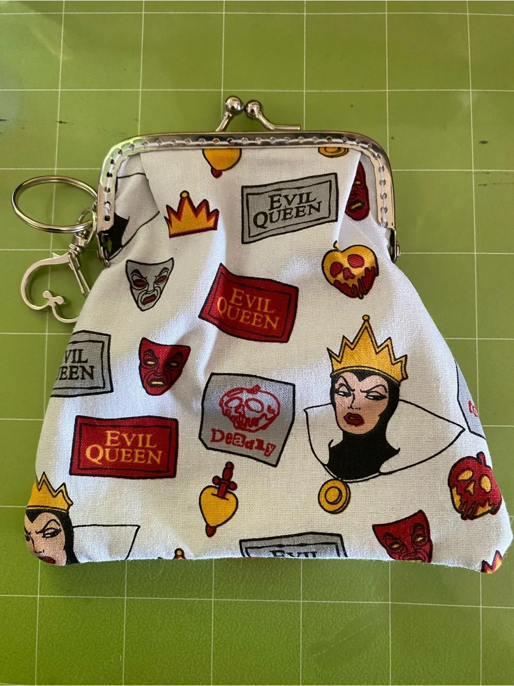 Disney Evil Queen Handmade Coin Purse - White with Red & Yellow Accents